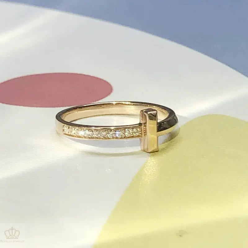 Cross Diamond Wedding Band Ring - LR36 Camélia™