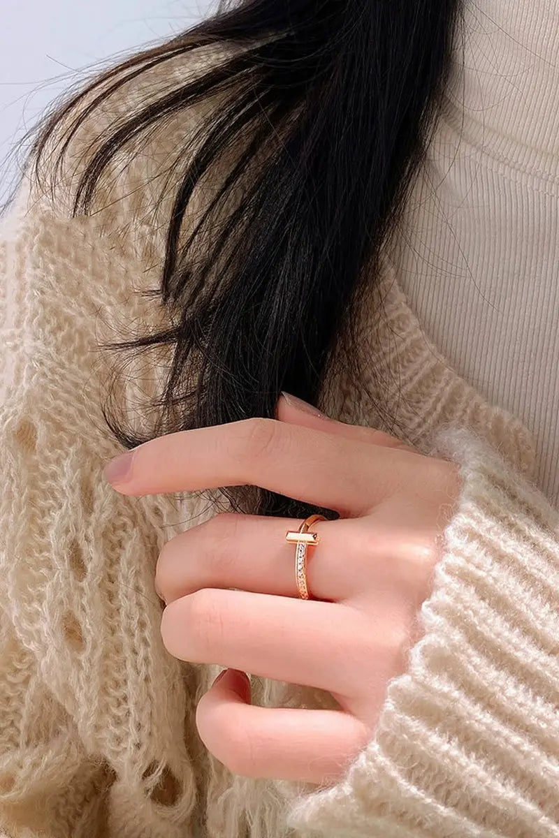 Cross Diamond Wedding Band Ring - LR36 Camélia™