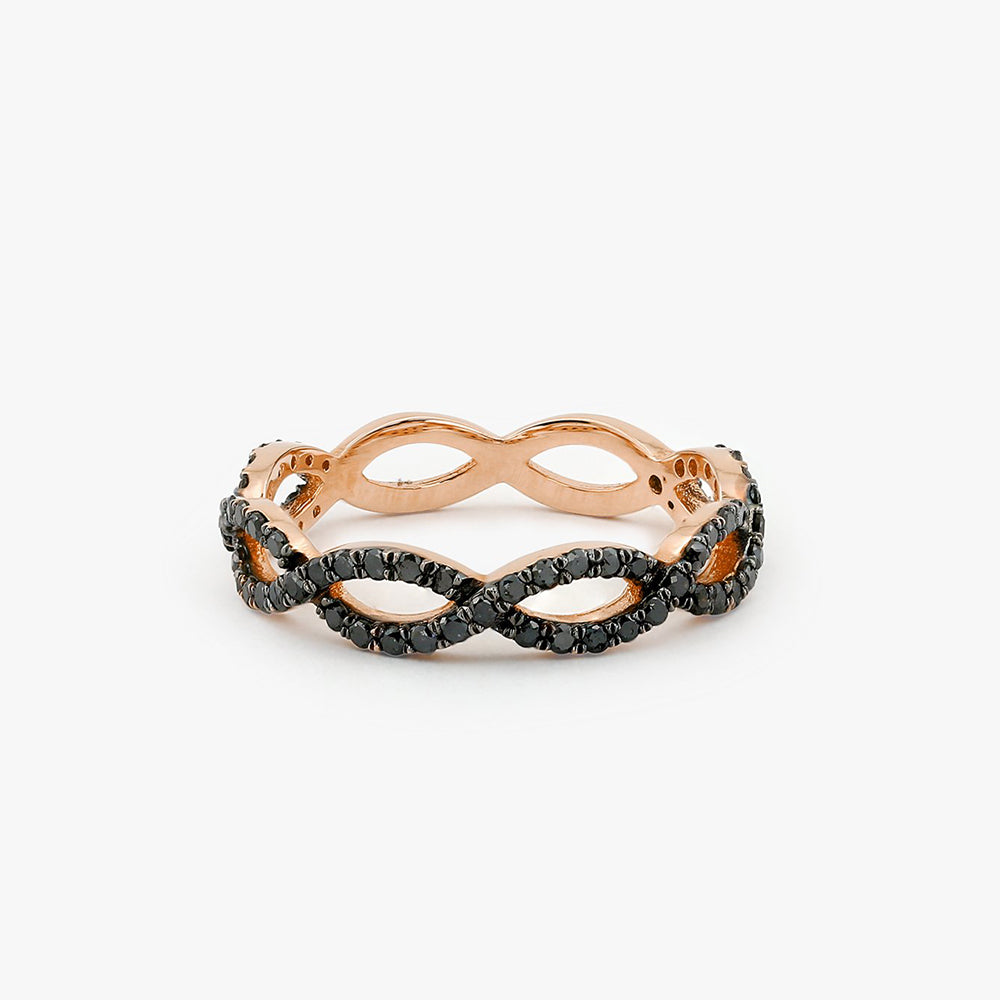OBFJ1609 - 14k Black Diamond Micro Pave Ring 2