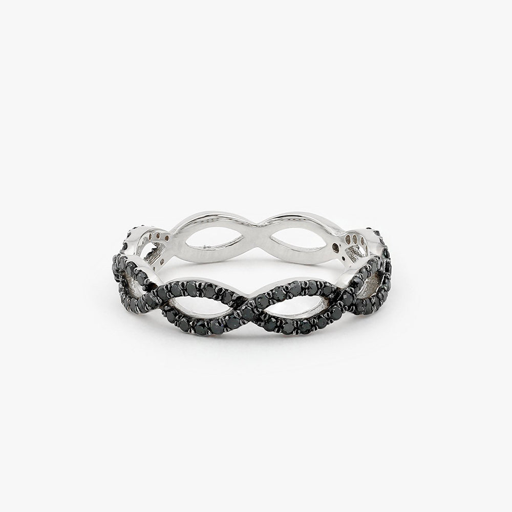 OBFJ1609 - 14k Black Diamond Micro Pave Ring 3