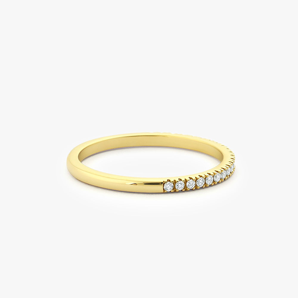 OBFJ1658 - 1.5MM Half Eternity Diamond Ring ring in selectable metal and diamond options - Roselle Jewelry view 7