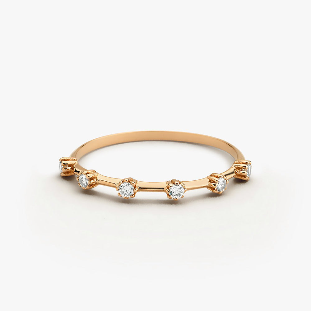 OBFJ1661 - Diamond Stacking Ring ring in selectable metal and diamond options - Roselle Jewelry view 5