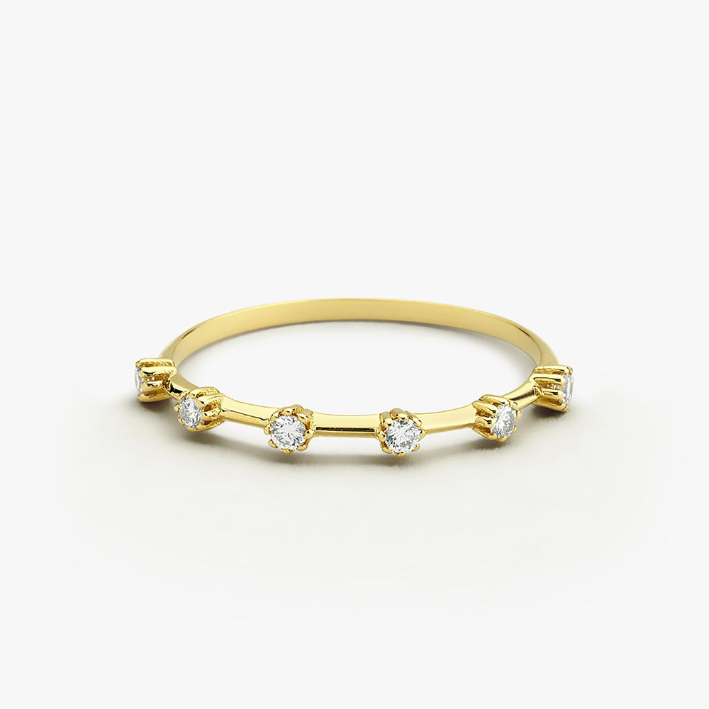 OBFJ1661 - Diamond Stacking Ring ring in selectable metal and diamond options - Roselle Jewelry view 1