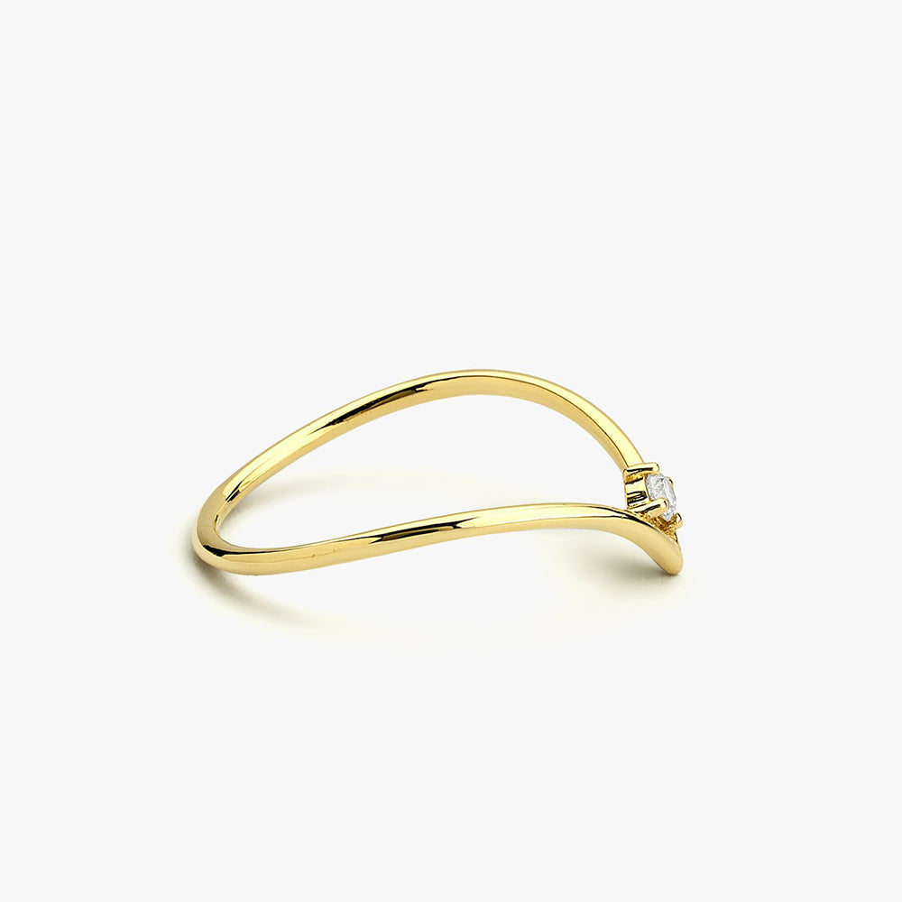 OBFJ1663 - Chevron Diamond Ring ring in selectable metal and diamond options - Roselle Jewelry view 6