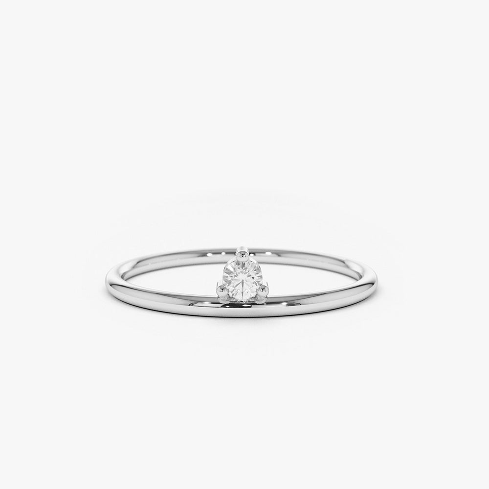 OBFJ1632 - 14K Gold Single Floating Diamond Ring 4