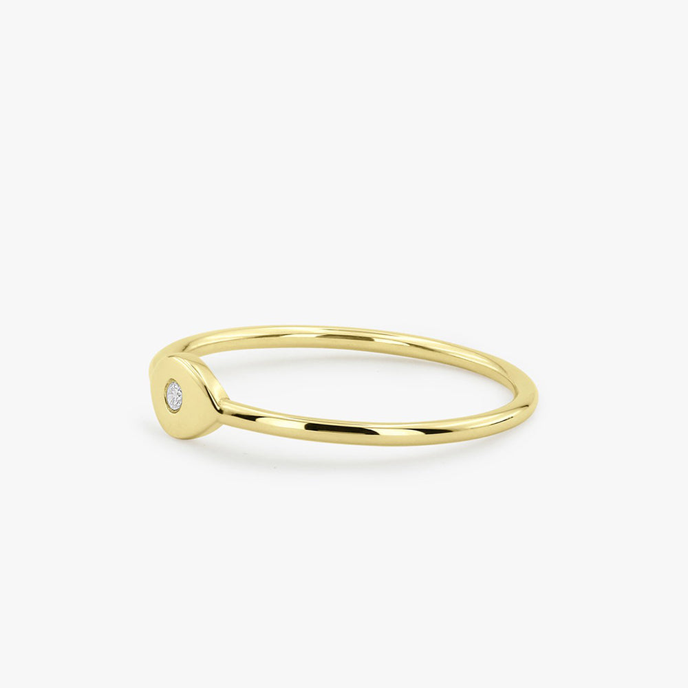OBFJ1662 - 14K Gold Evil Eye Diamond Ring 9