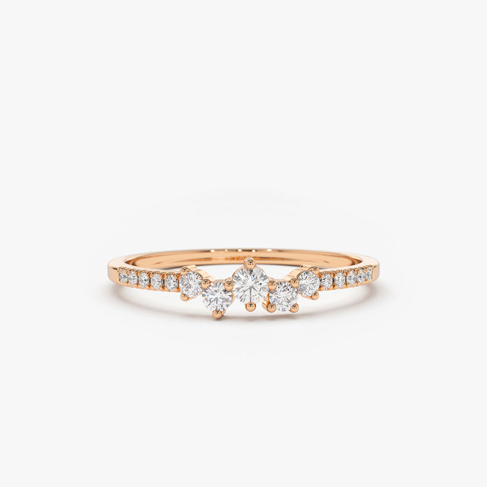 OBFJ1680 - 14k Bridal Diamond Cluster Ring 7