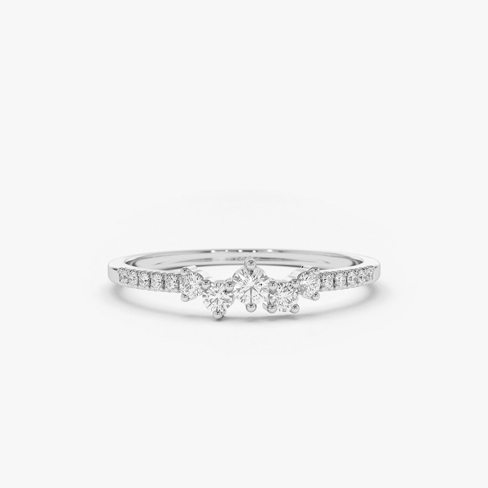 OBFJ1680 - 14k Bridal Diamond Cluster Ring 8