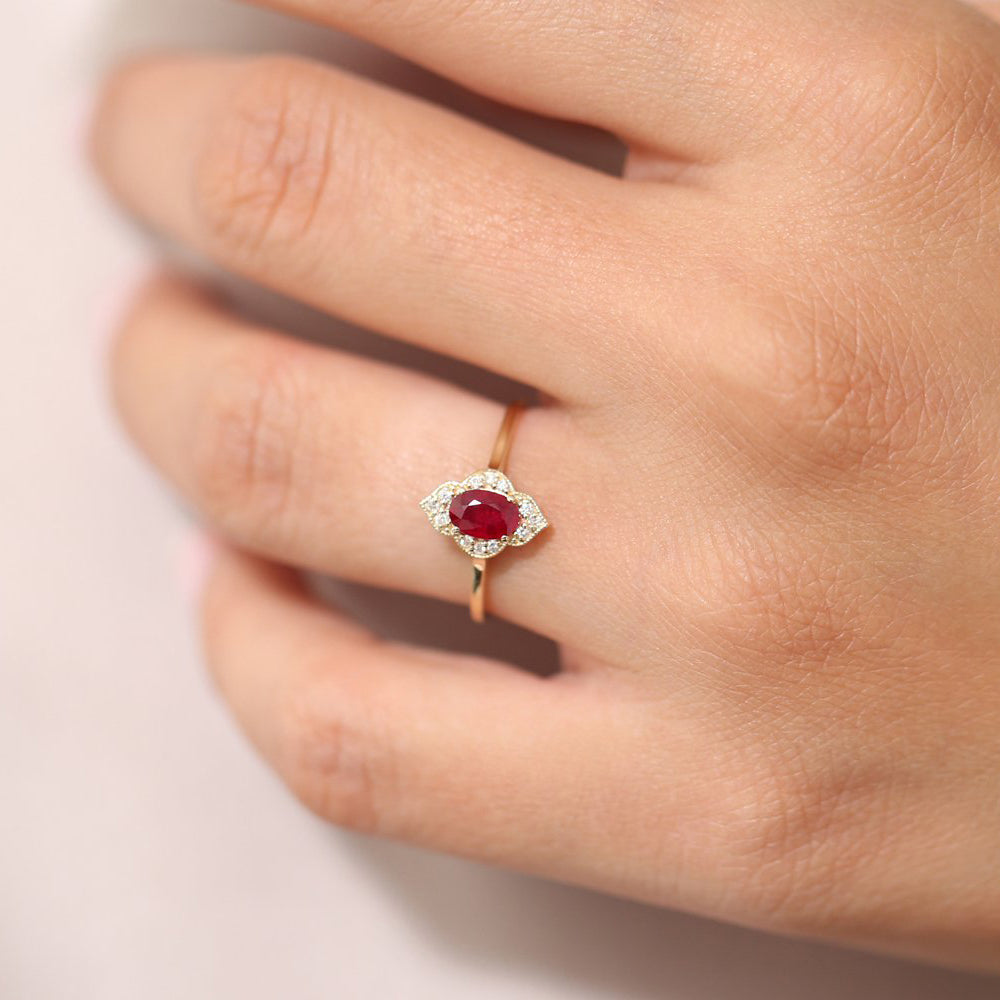 OBFJ1748 - 14k Victorian Genuine Ruby Ring 3