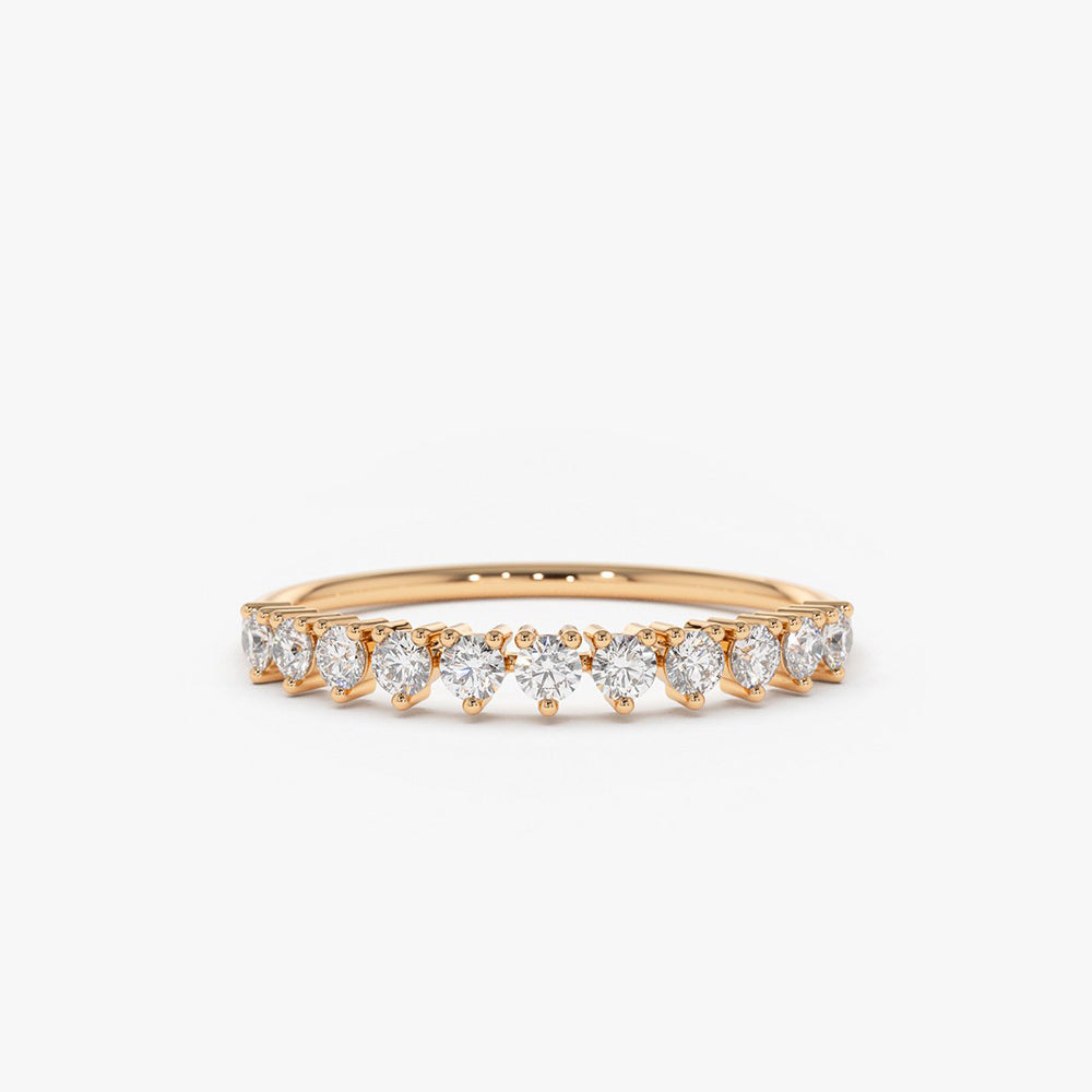 OBFJ1752 - 14K Gold 3 Prong Diamond Wedding Ring 5