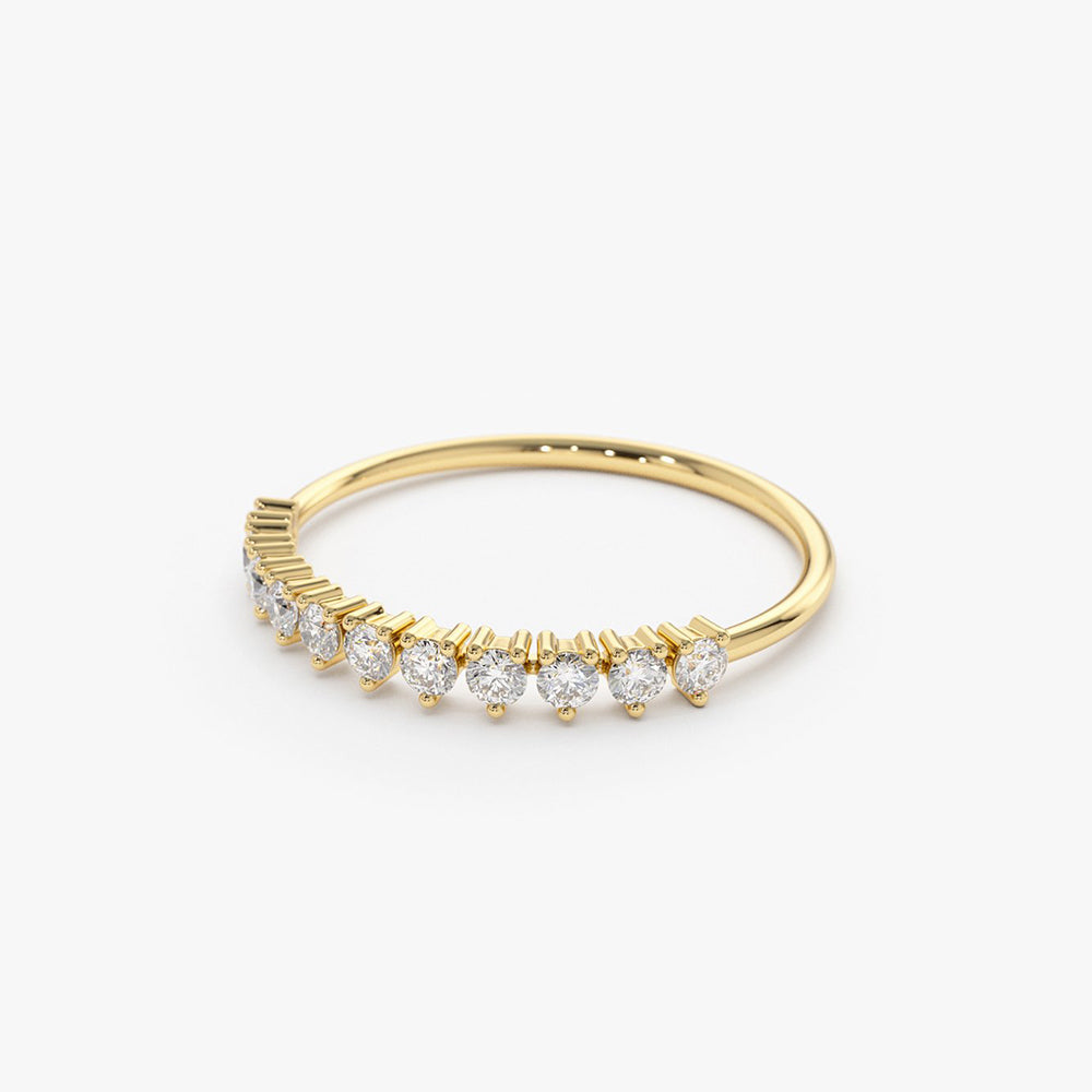 OBFJ1752 - 14K Gold 3 Prong Diamond Wedding Ring 7