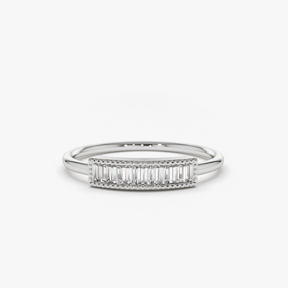 OBFJ1758 - Channel Set Baguette Diamond Ring ring in selectable metal and diamond options - Roselle Jewelry view 8