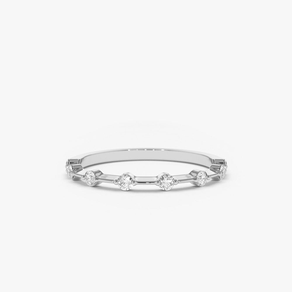 OBFJ1757 - 14K Gold Petite Diamond Wedding Ring 10