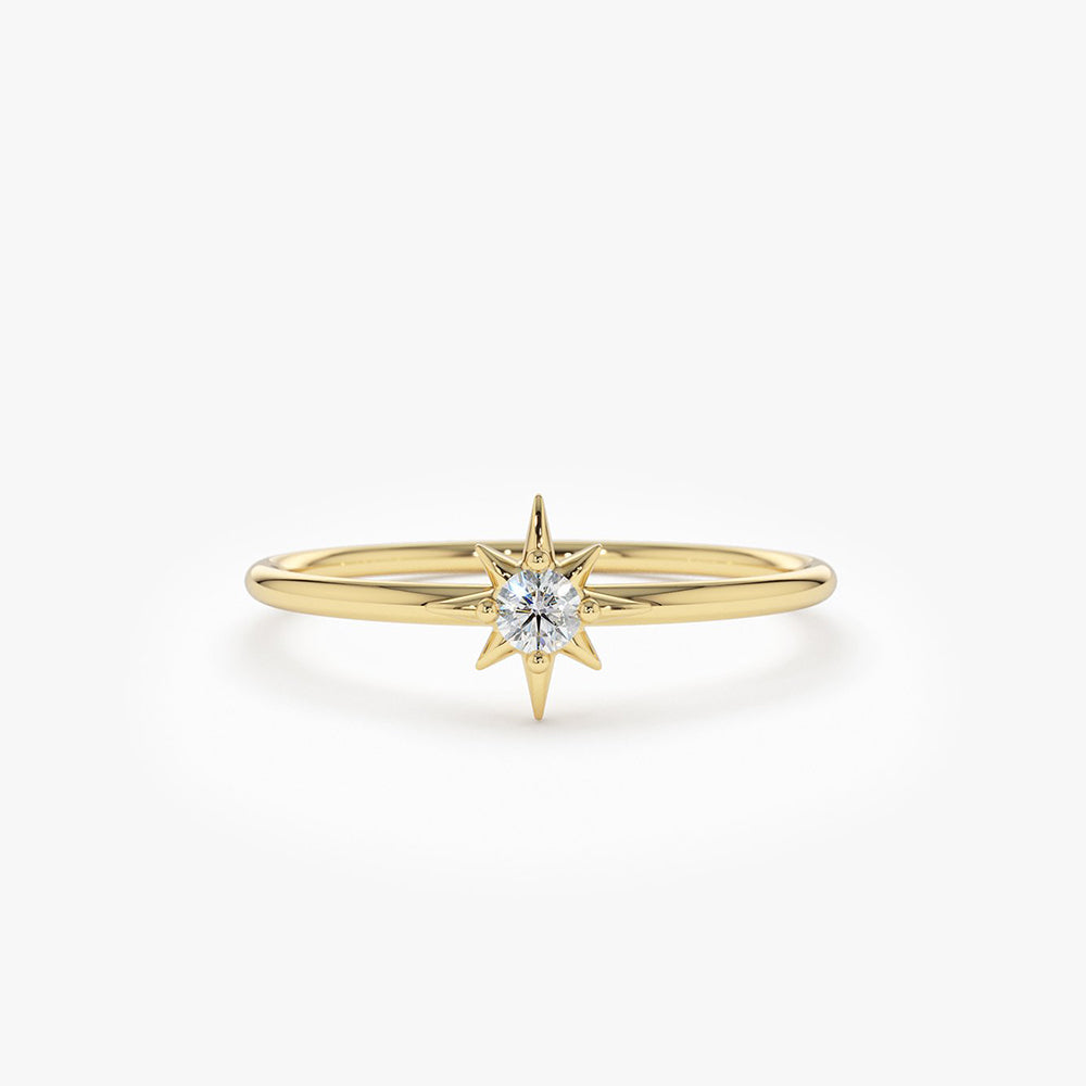 OBFJ1927 - 14K North Star Stacking Diamond Ring 1