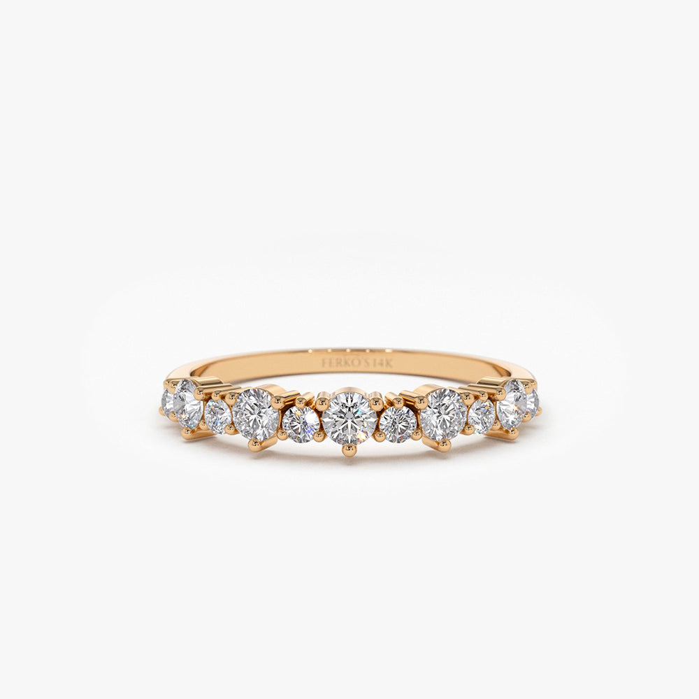 OBFJ1952 - 14k Round Diamond Unique Wedding Ring 4
