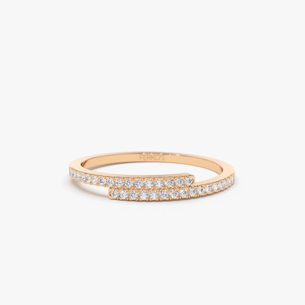 OBFJ2024 - 14k Cross Over Diamond Stackable Ring 6