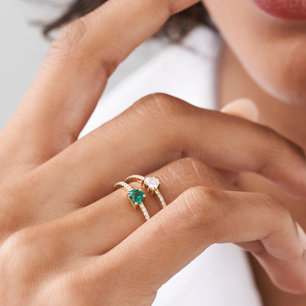 OBFJ2182 - 14k Heart-Shaped Diamond Ring 4