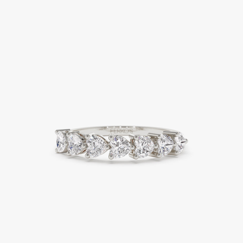 OBFJ1503 - 14k Heart Shape Horizontal Prong Setting Diamond Ring 6
