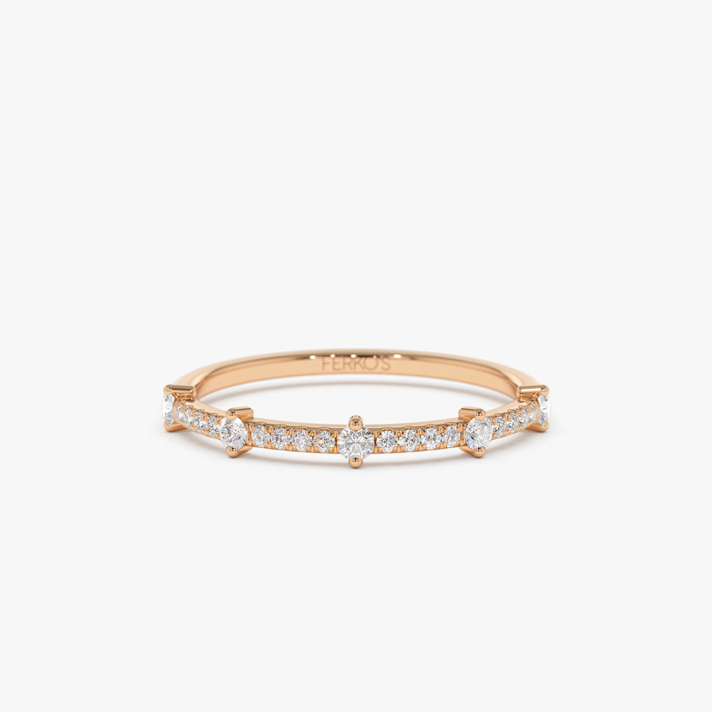 OBFJ1533 - 14k Dainty Stacking Diamond Wedding Band 6