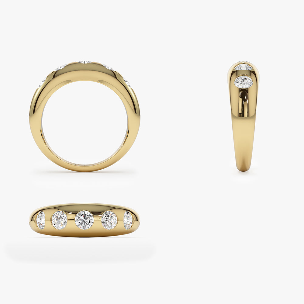 OBFJ1496 - 14k Dome Chunky Statement Diamond Ring 6