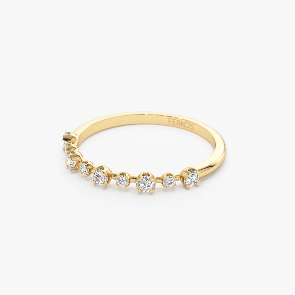 OBFJ1458 - 4 Prong Petite Natural Diamond Ring ring in selectable metal and diamond options - Roselle Jewelry view 8