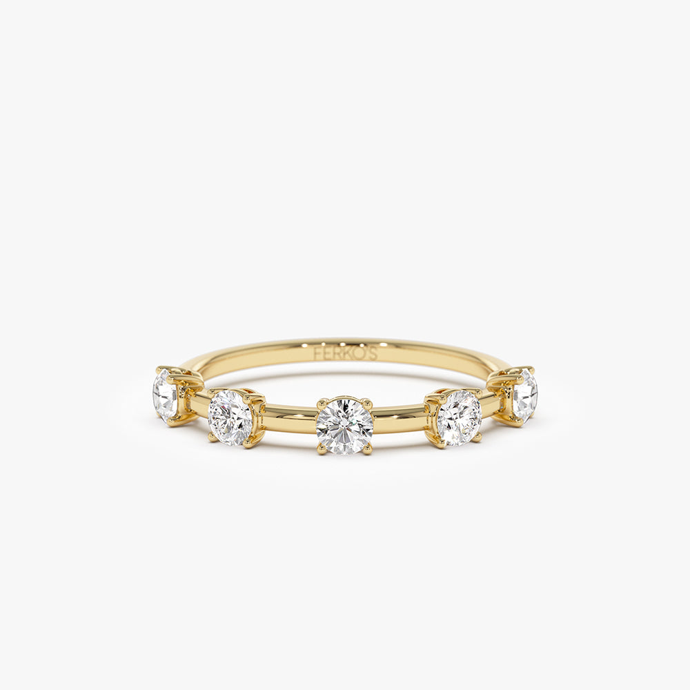 OBFJ0331 - 0.50 ctw 14k Five Stone Prong Setting Lab Grown Round Diamond Ring -Tessa 1