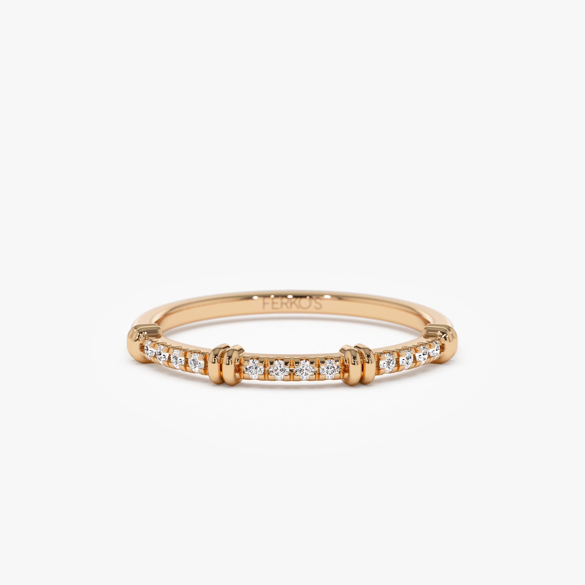 OBFJ1202 - 14k Unique Petite Diamond Stack Band 6