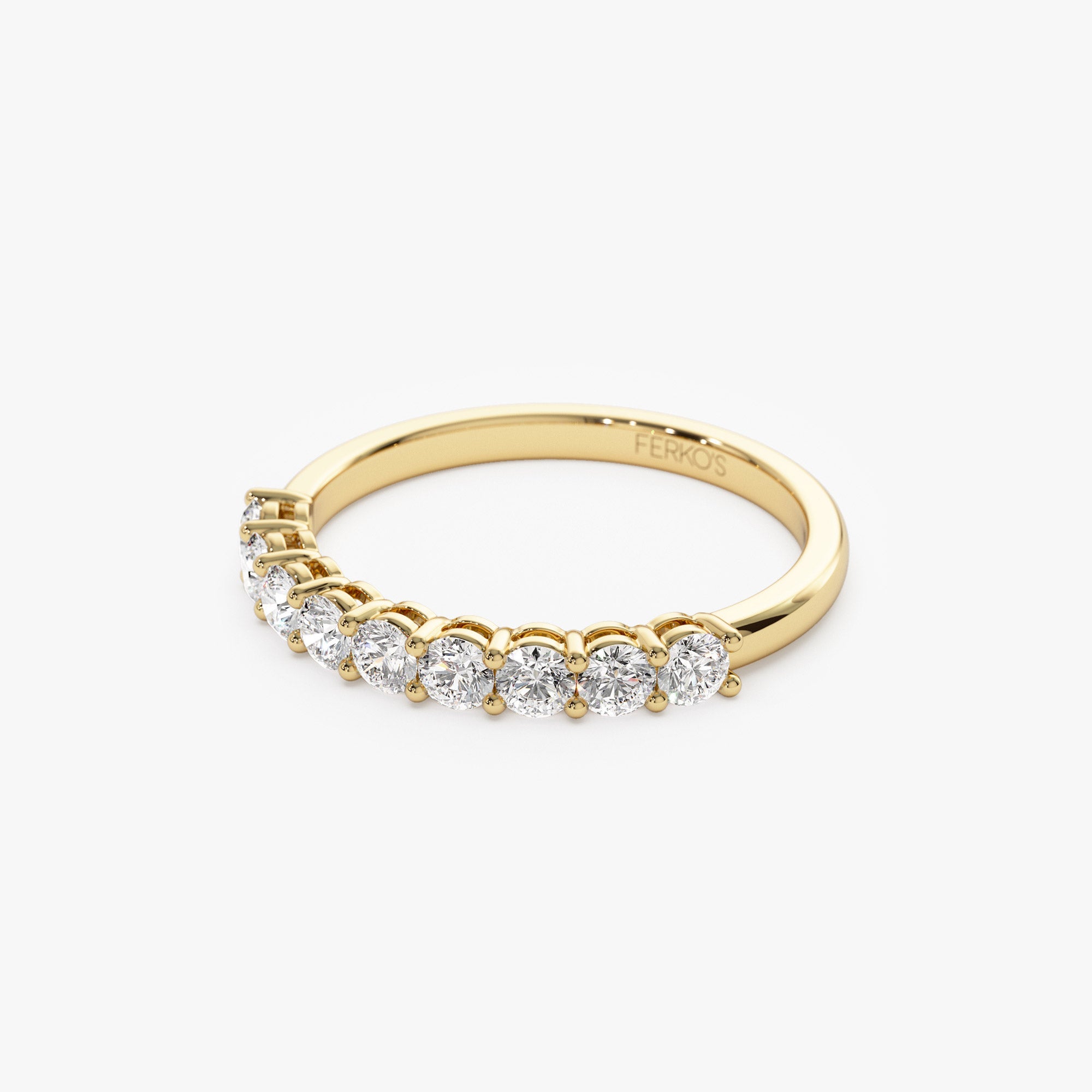 OBFJ1145 - 14k 0.55ctw 9 Stone Basket Setting Diamond Wedding Ring 5
