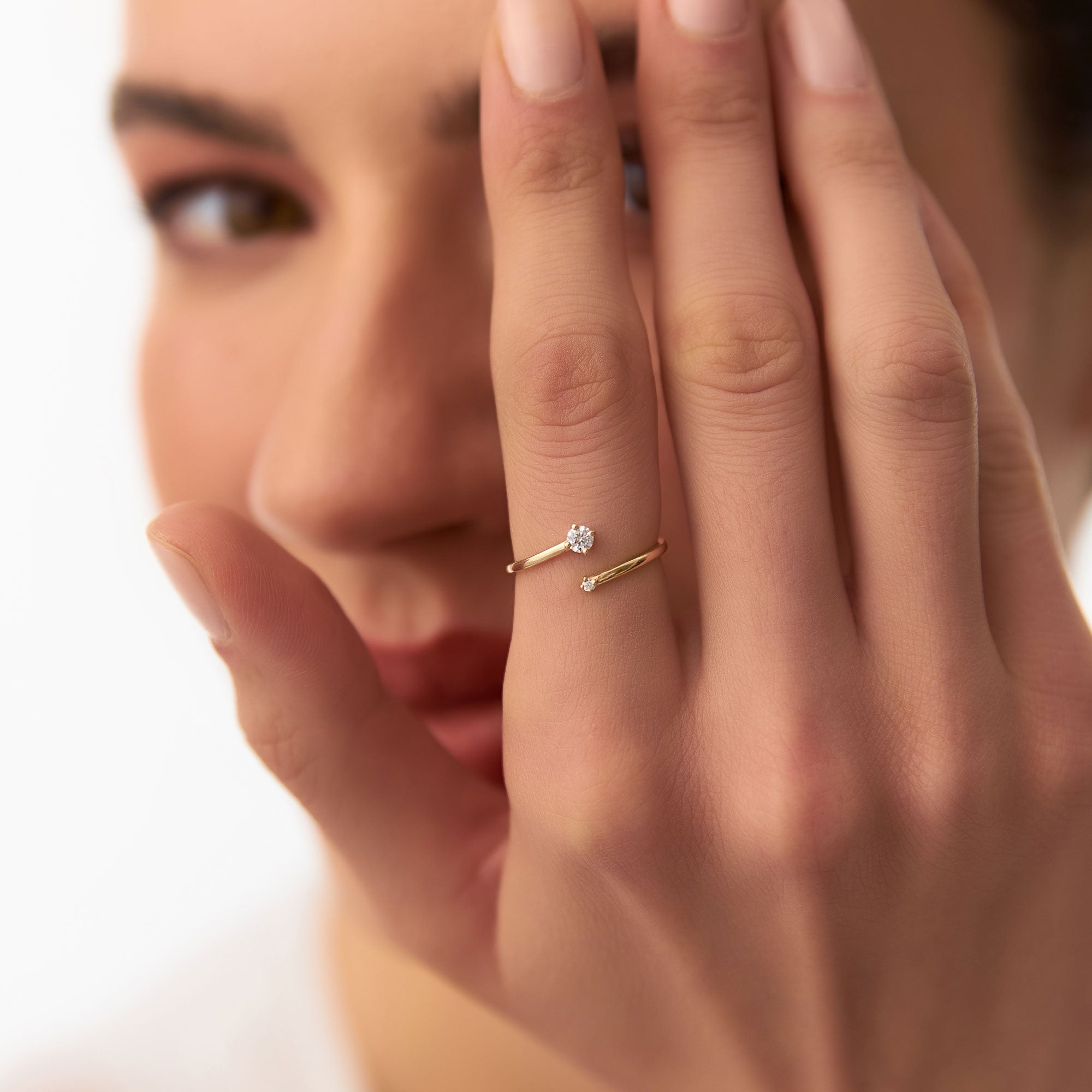 OBFJ1387 - 14k Petite Diamond Duo Ring 2