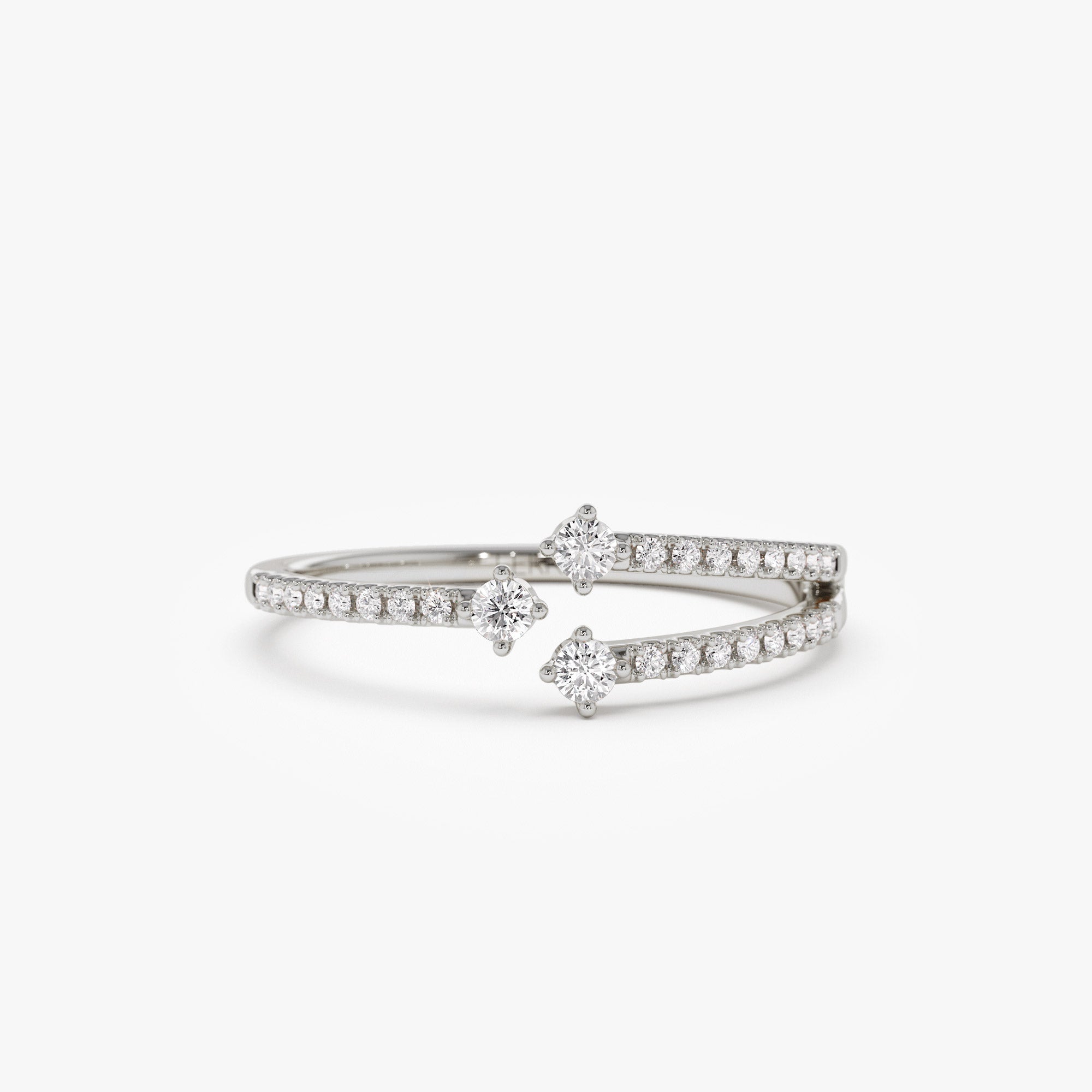 OBFJ1277 - 14k Unique Diamond Crossover Ring For Women 6