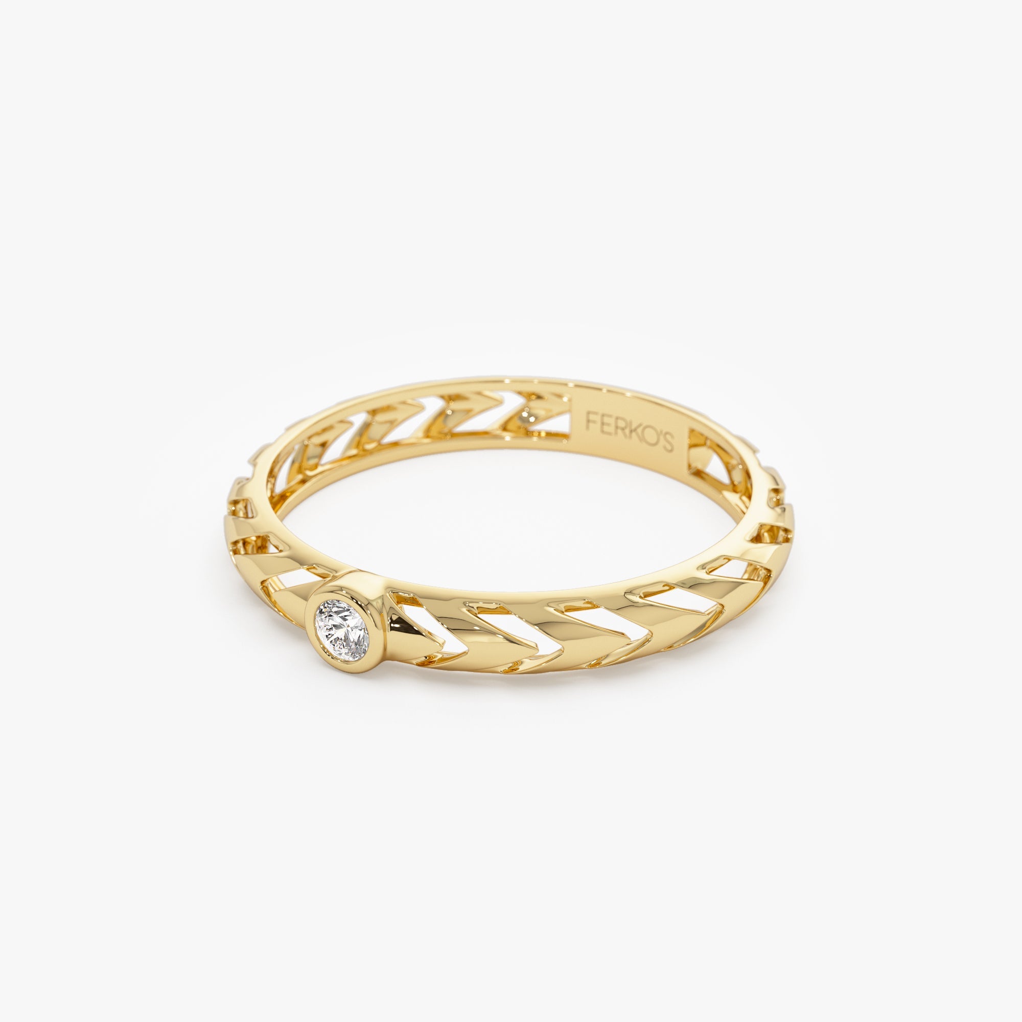 OBFJ1293 - 14k Gold Unique Diamond Modern Ring 6