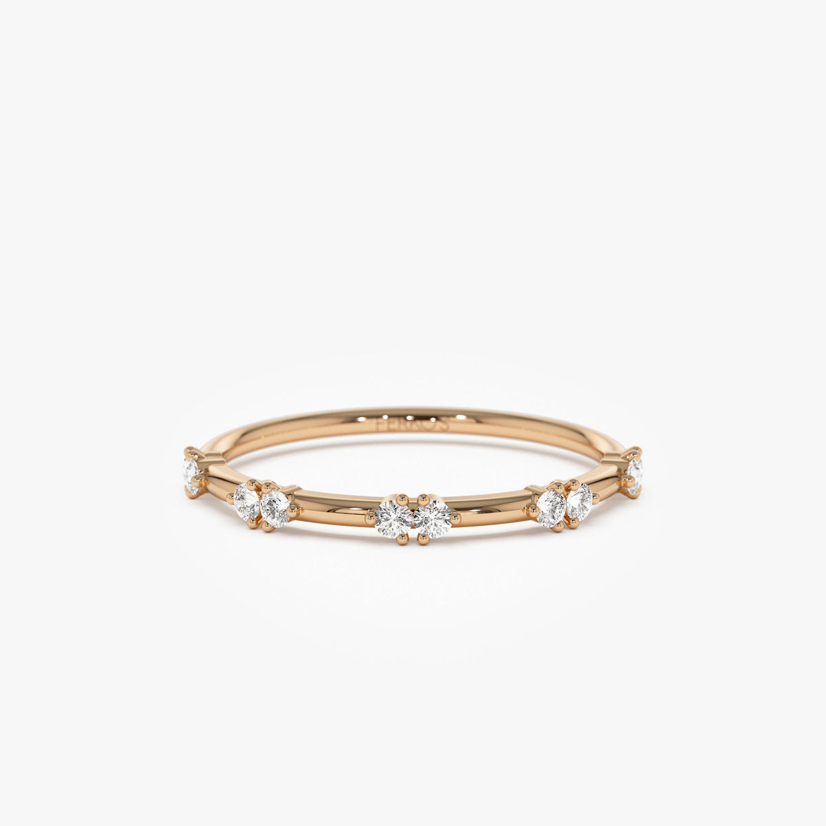 OBFJ1248 - Dainty Stacking Diamond Wedding Band ring in selectable metal and diamond options - Roselle Jewelry view 5