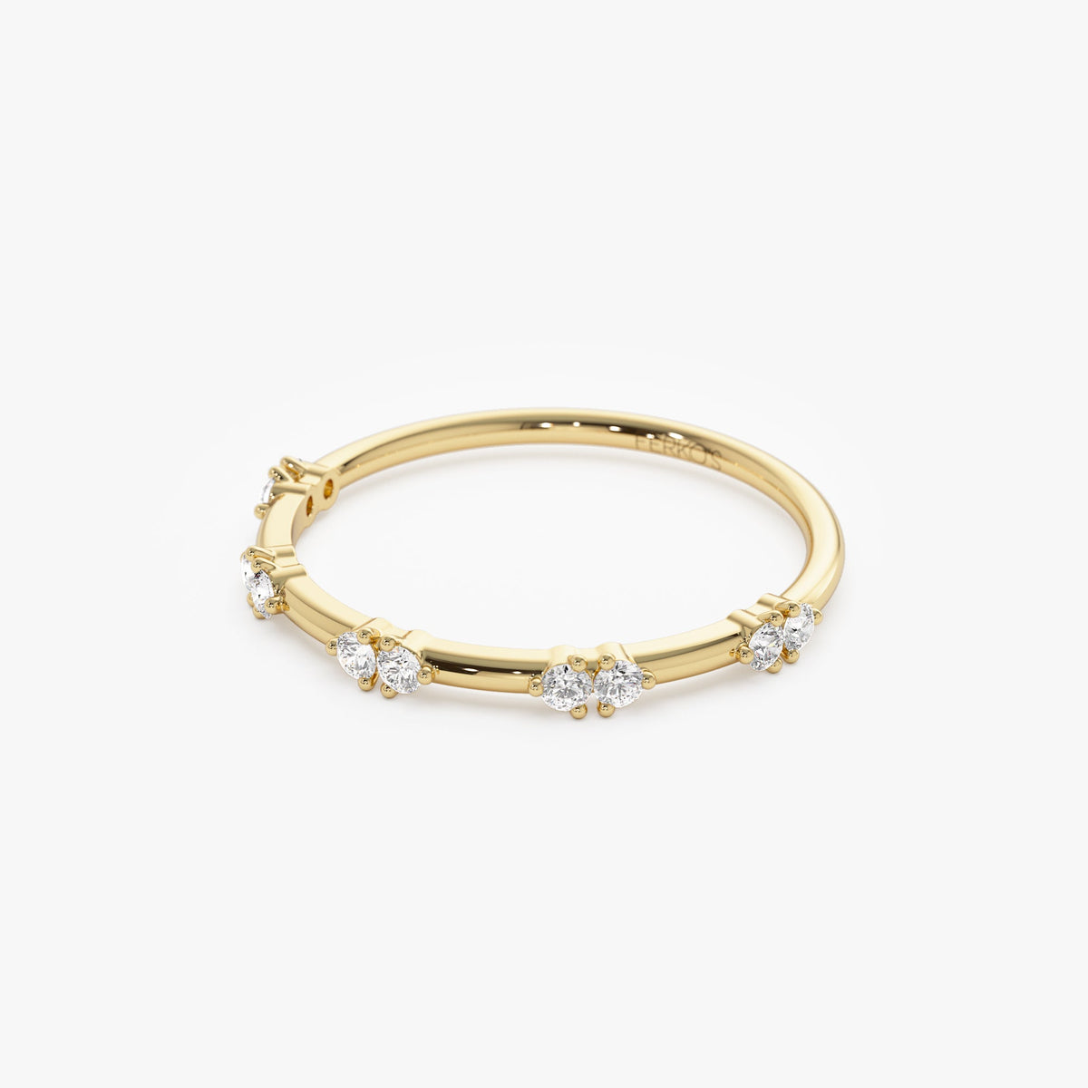 OBFJ1248 - Dainty Stacking Diamond Wedding Band ring in selectable metal and diamond options - Roselle Jewelry view 7