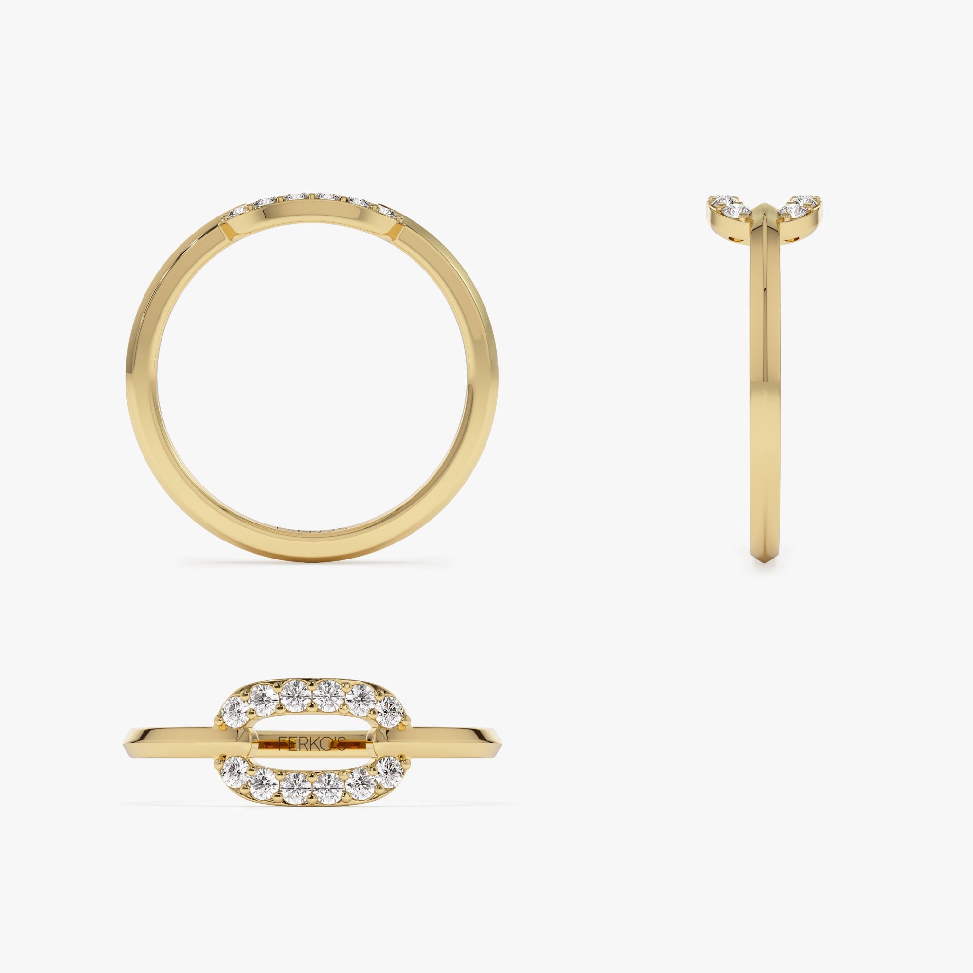 OBFJ1259 - 14k Single Link Diamond Ring 8