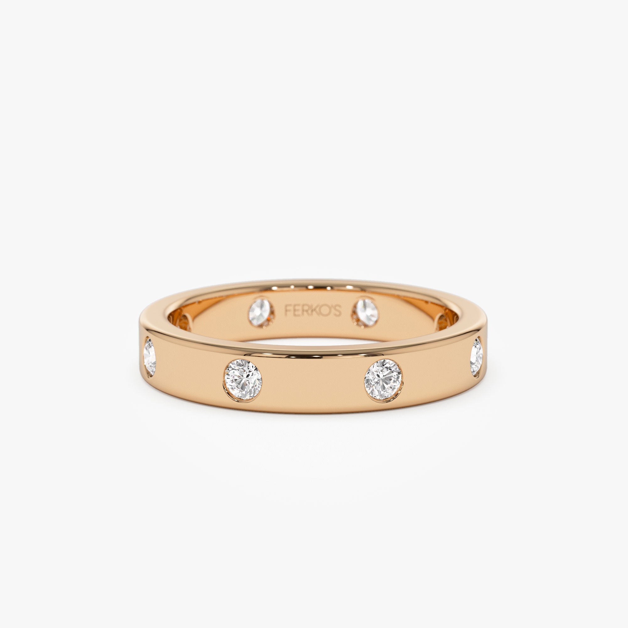 OBFJ1309 - 14k Full Eternity Flush Setting Round Diamond Band 5