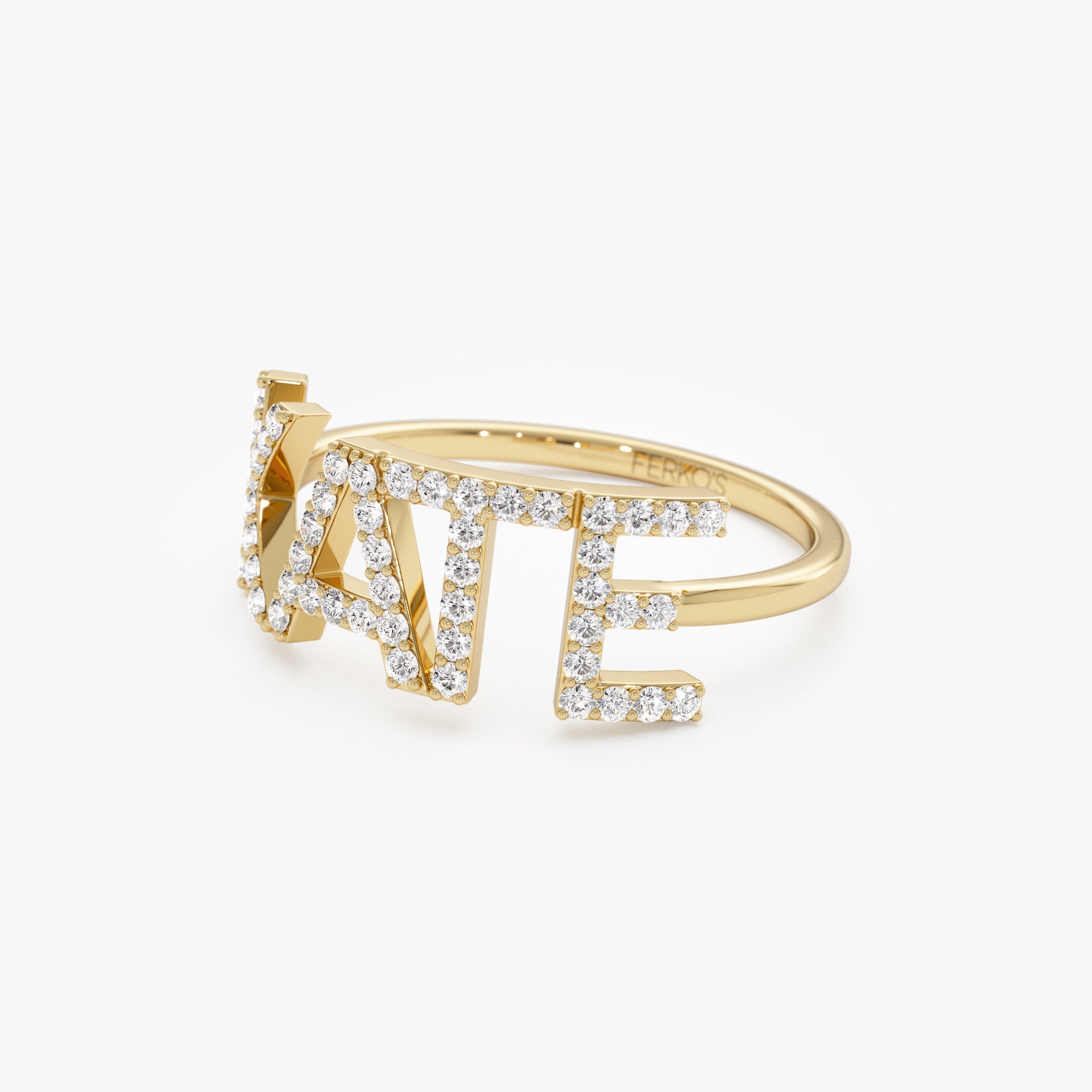 OBFJ0927 - 14K Diamond Personalized Name Ring 8