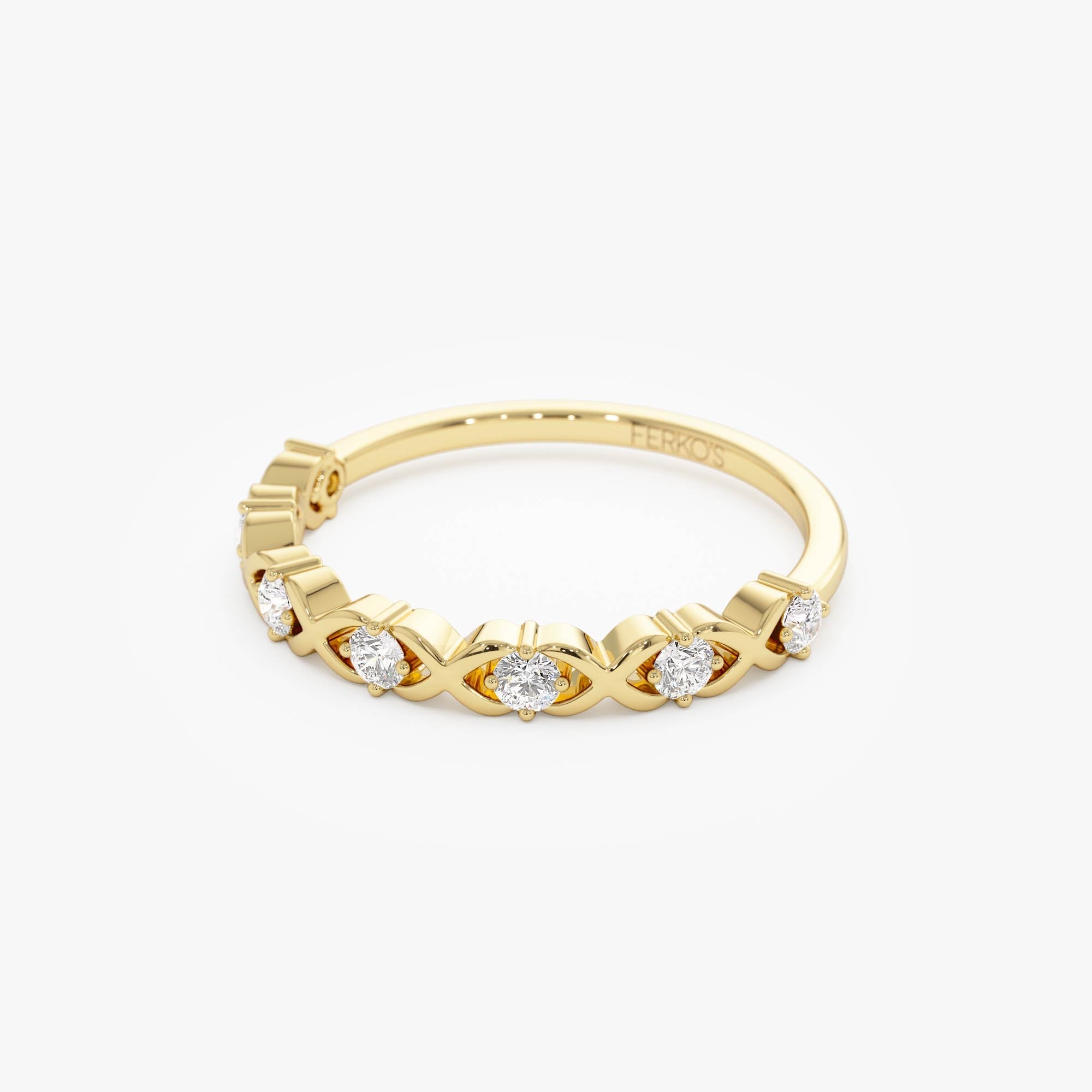 OBFJ0756 - 14k X O Design Diamond Wedding RIng 6