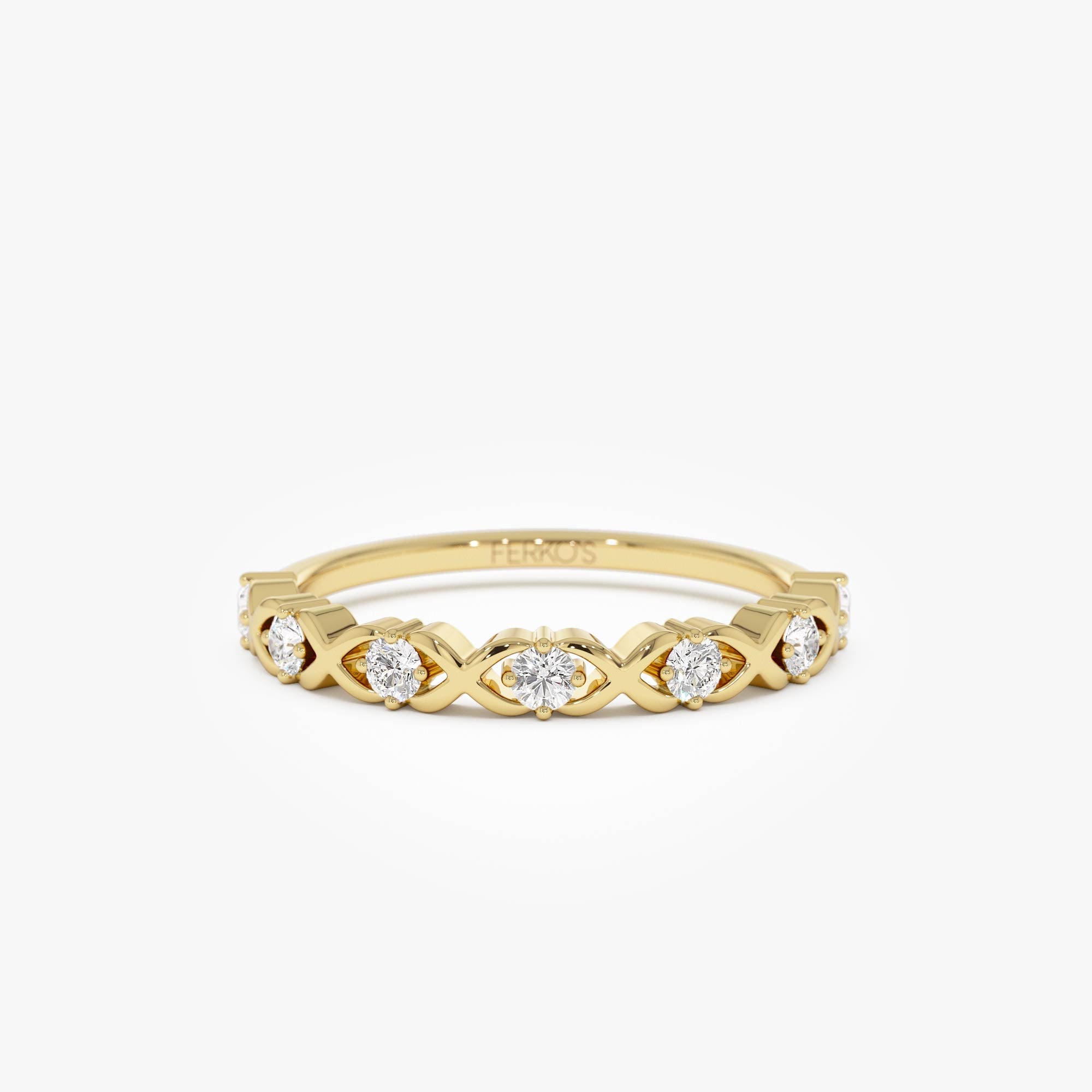 OBFJ0756 - 14k X O Design Diamond Wedding RIng 1