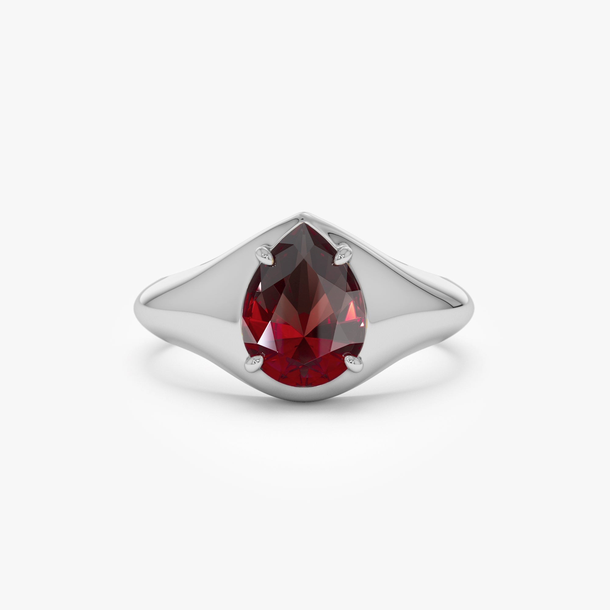 OBFJ0780 - 14K Pear Shaped Garnet Statement Ring 6
