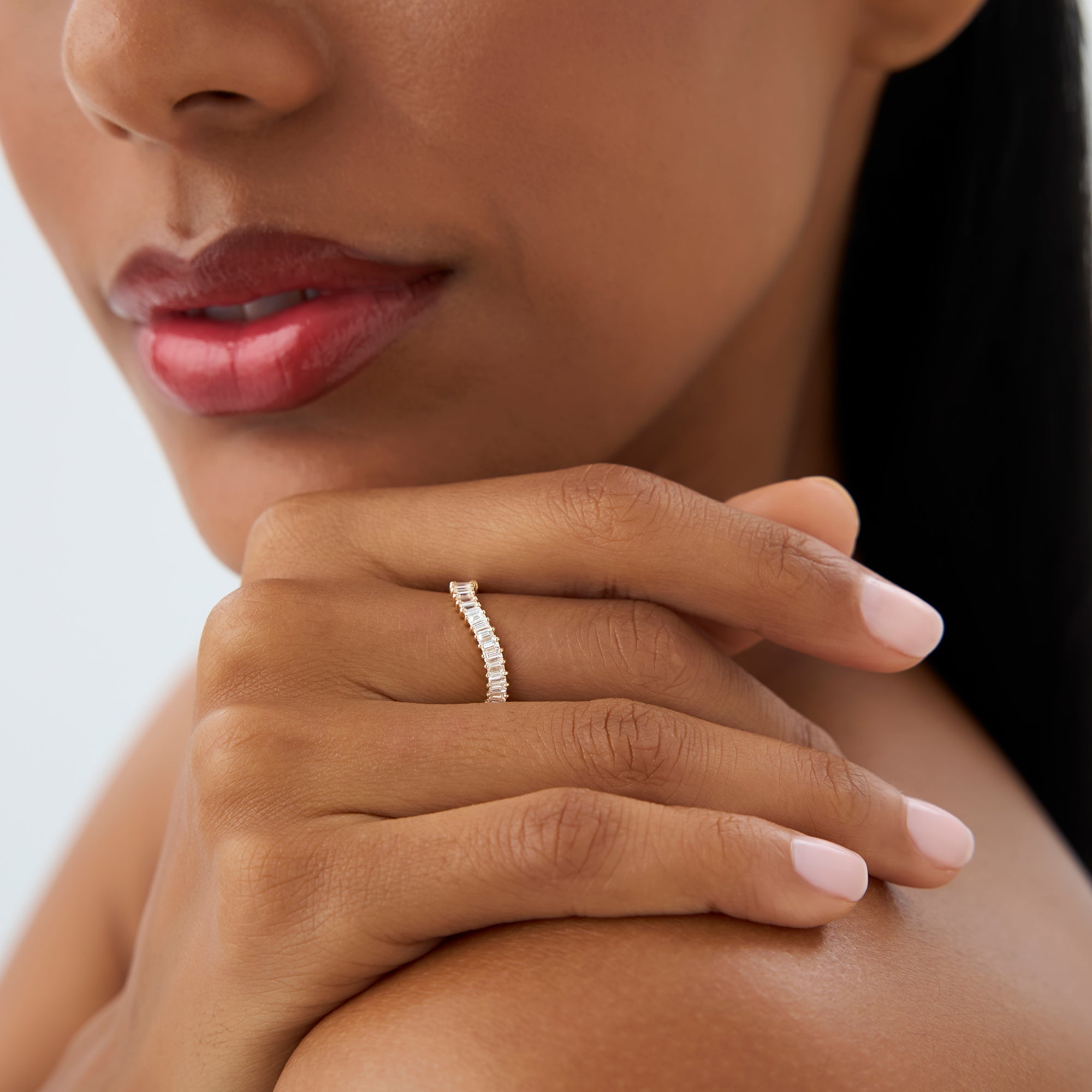 OBFJ0940 - 14k Unique Wave Design Baguette Diamond Ring 2
