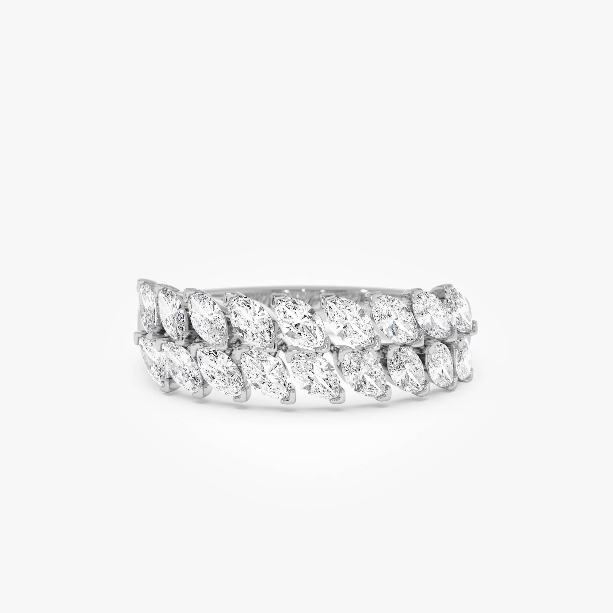 OBFJ0637 - 14k Double Row Marquise Anniversary Ring 7