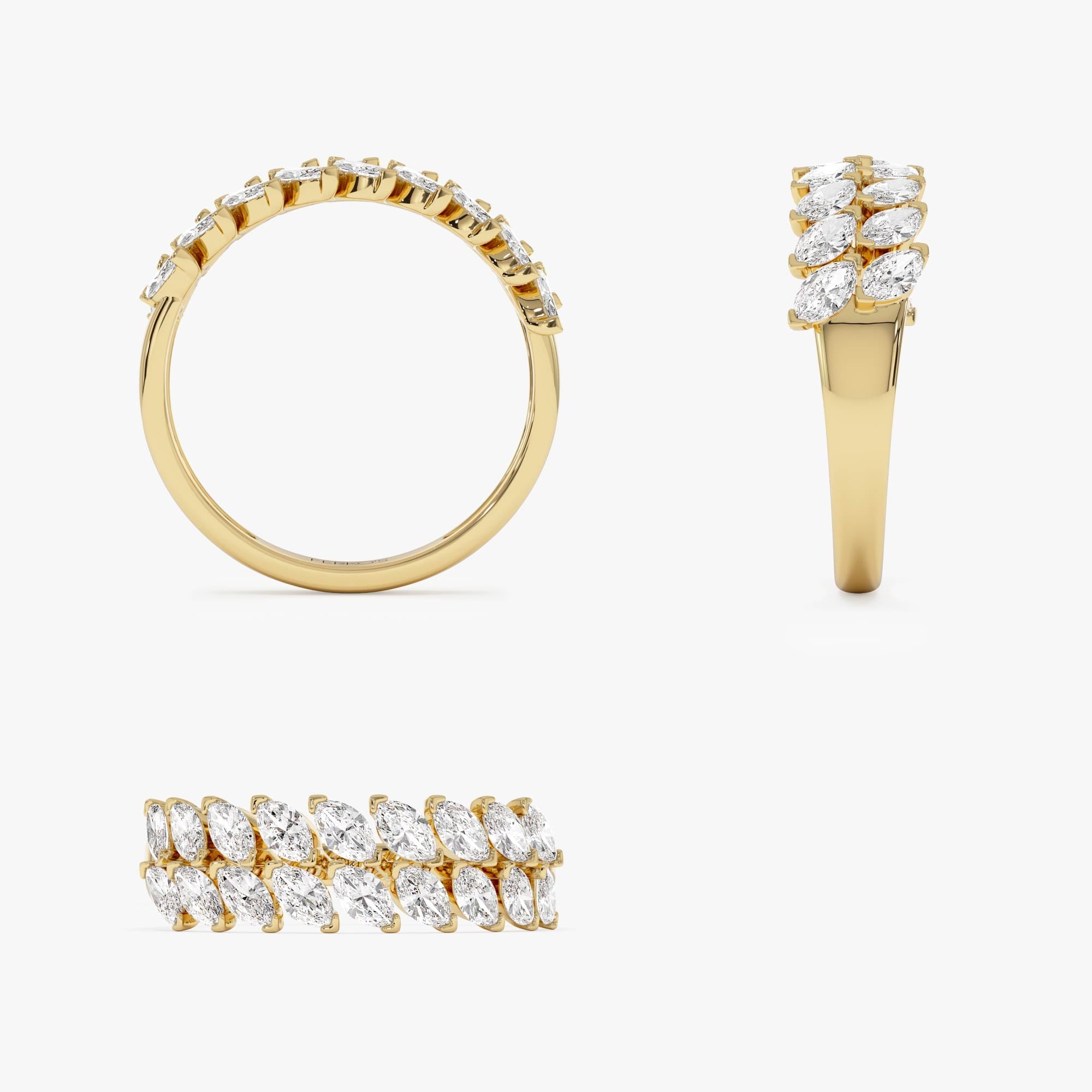OBFJ0637 - 14k Double Row Marquise Anniversary Ring 9