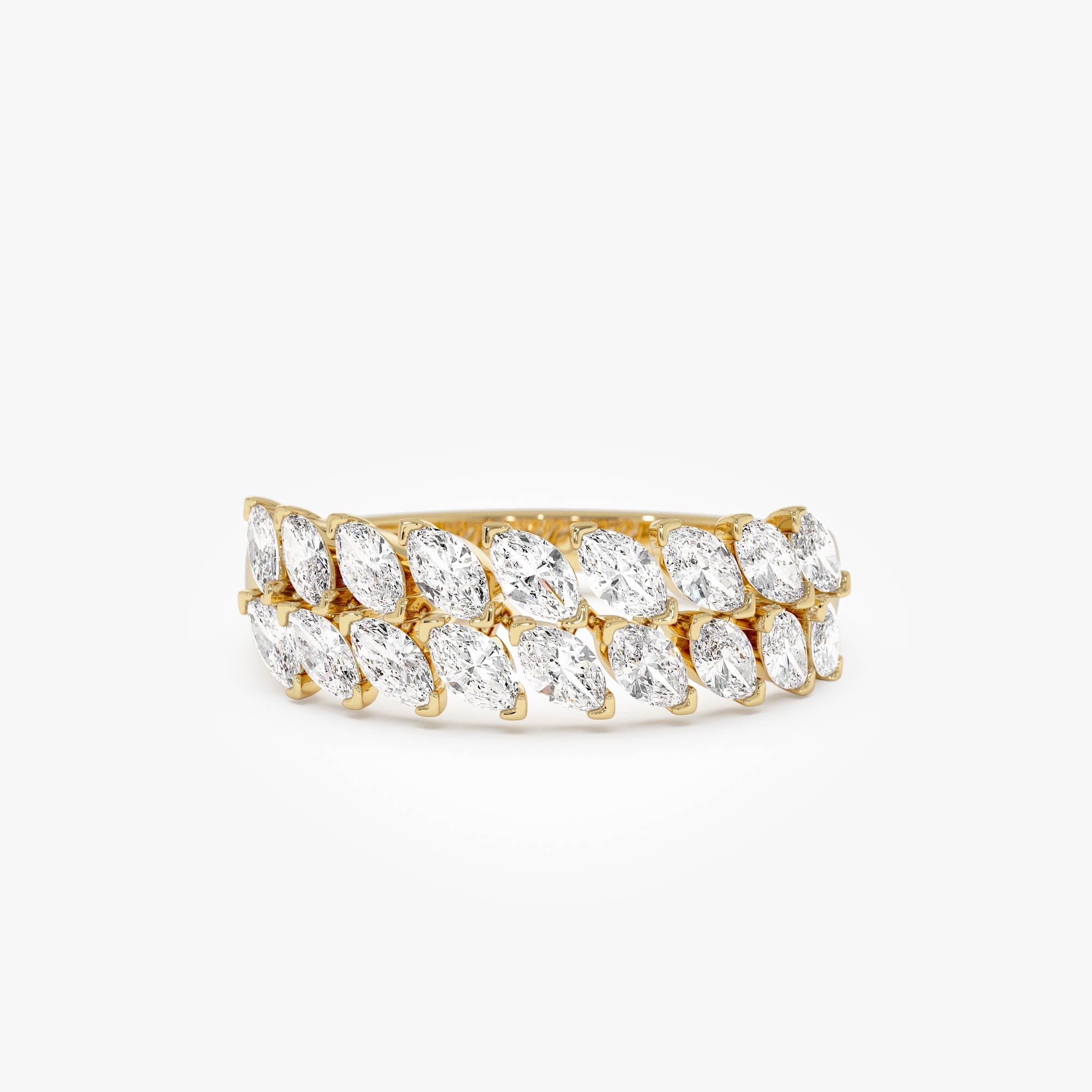 OBFJ0637 - 14k Double Row Marquise Anniversary Ring 1