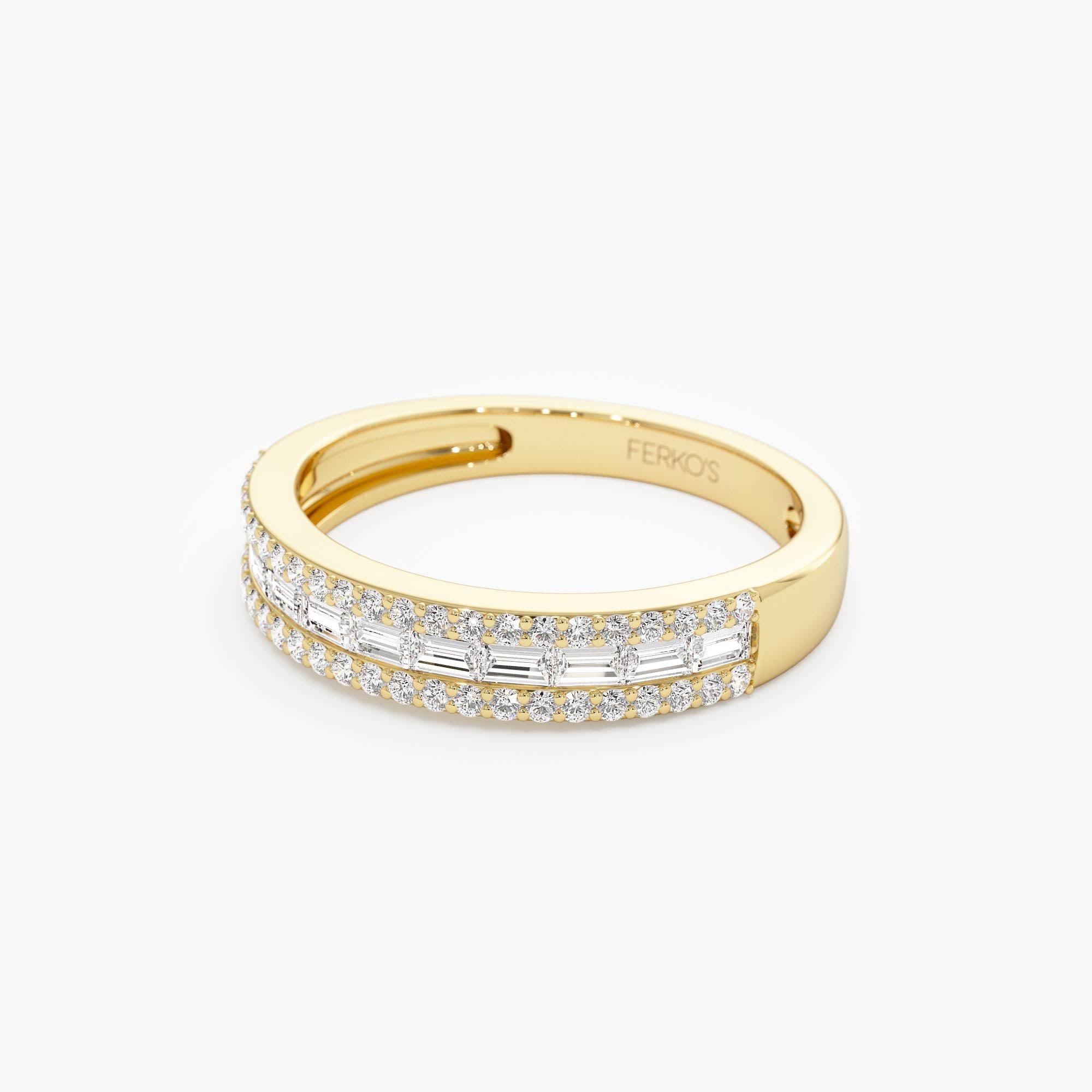 OBFJ0692 - 14k Horizontal Set Baguette Diamond Anniversary Band 8