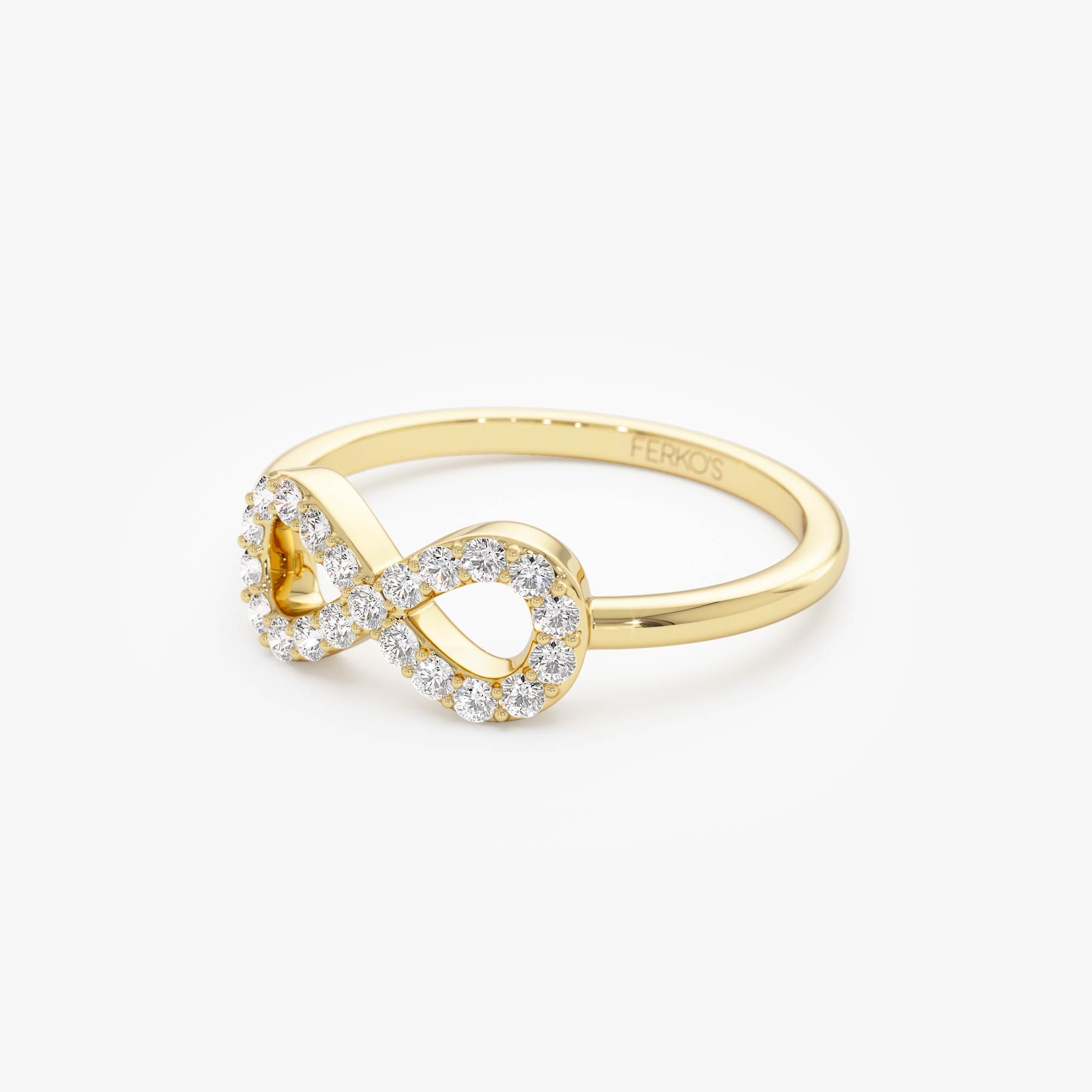 OBFJ0685 - 14k Diamond Infinity Symbol Ring 7
