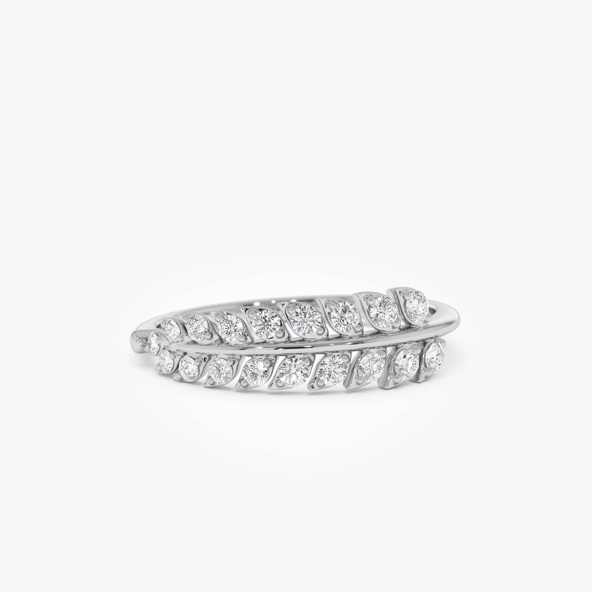 OBFJ0680 - 14k Leaf Inspired Diamond Wrap Ring 6