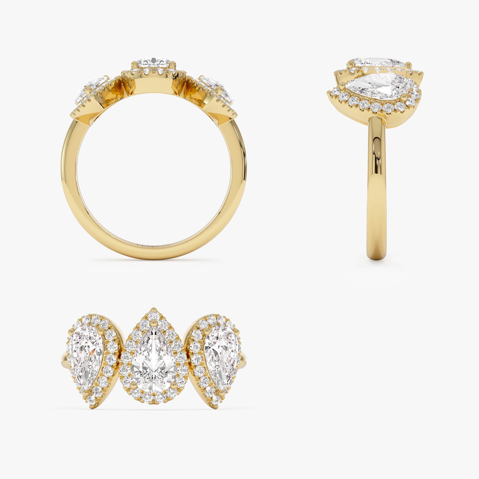 OBFJ0565 - 1.90 Ctw 14k Pear Shaped Halo Setting Lab Grown Diamond Ring - Viola 9