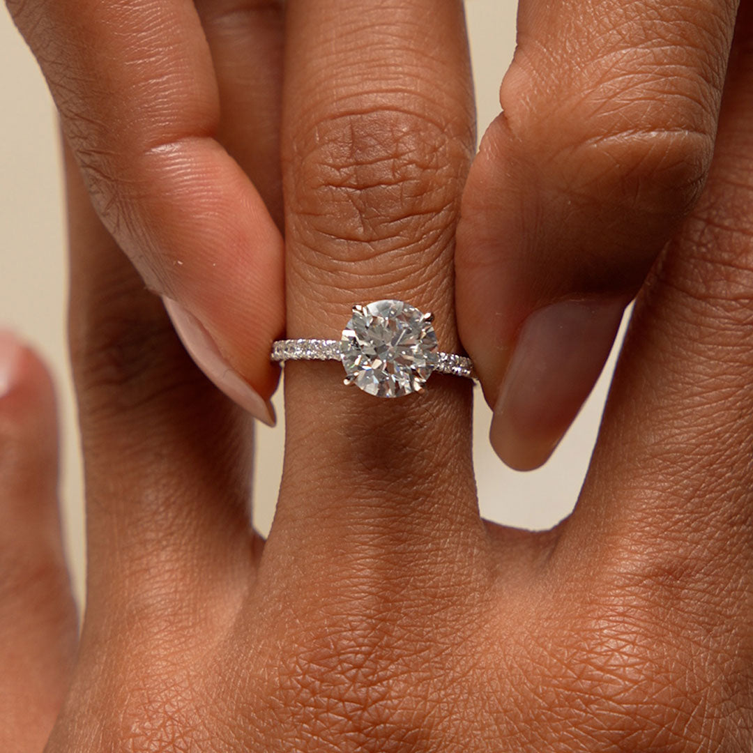 OBFJ0607 - 2.40 Ctw 14k Round Brilliant Lab Grown Diamond Pavé Setting with Hidden Halo - Selina 4