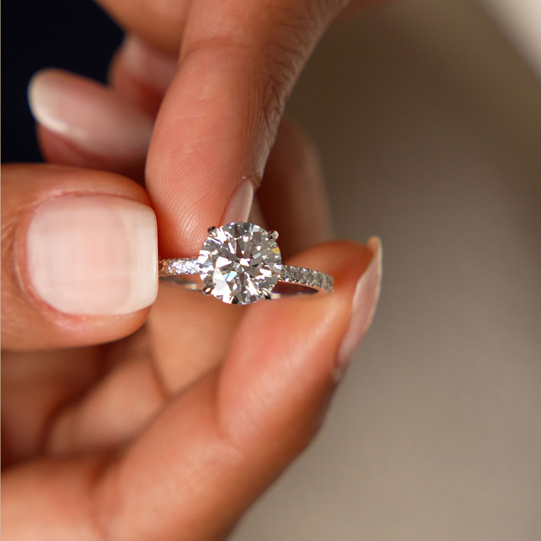OBFJ0607 - 2.40 Ctw 14k Round Brilliant Lab Grown Diamond Pavé Setting with Hidden Halo - Selina 5