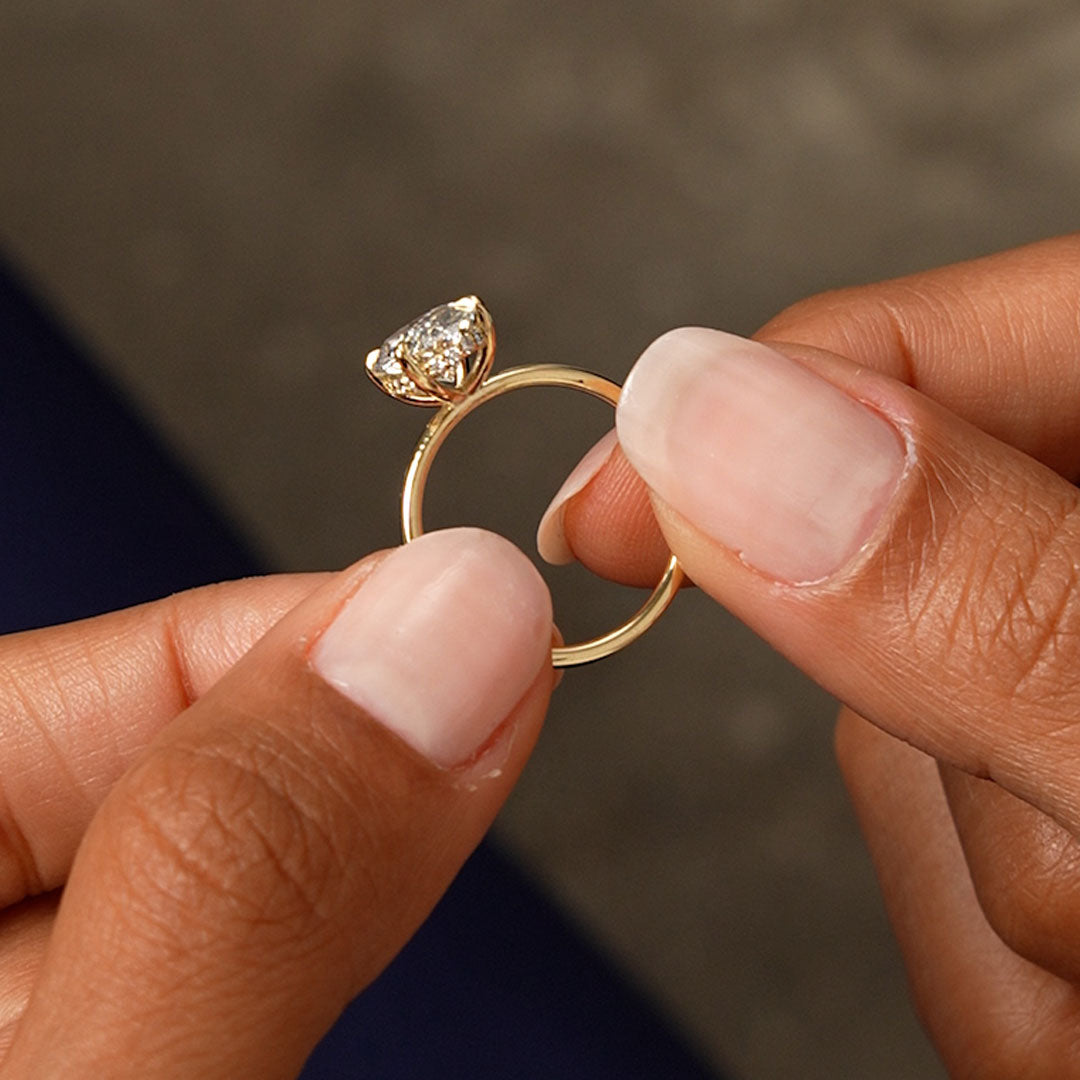 OBFJ0599 - 2 Ctw 14k Oval Lab Grown Diamond Engagement Ring with Hidden Halo – Maribel 5